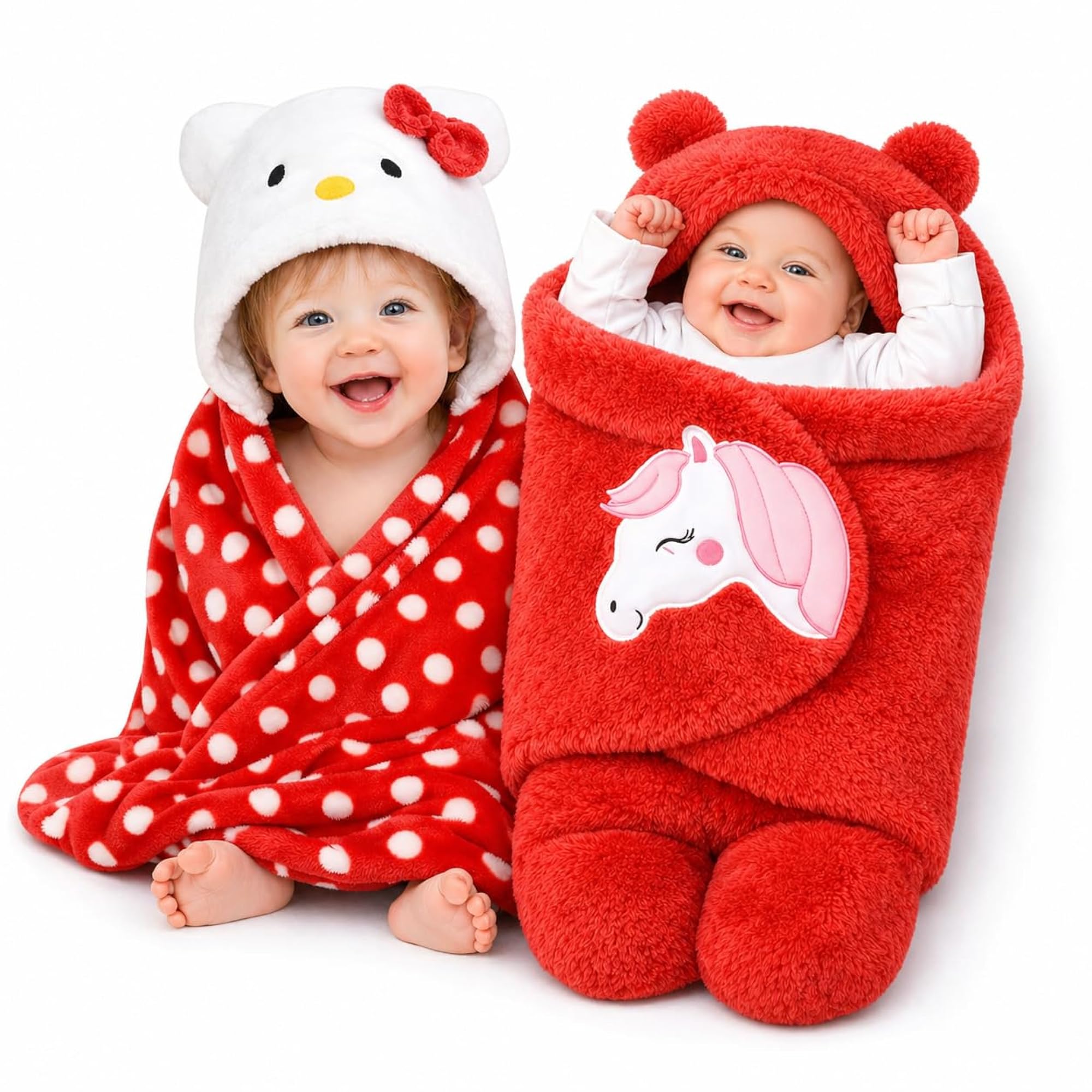 Ultra Soft Polar Fleece Baby Hooded Blanket