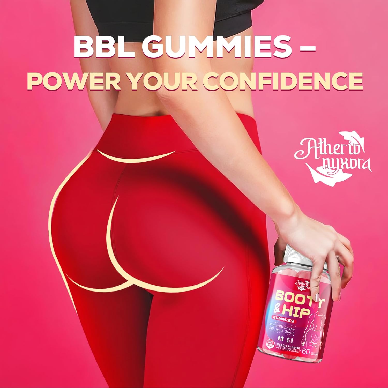 Booty Gummies for Women - BBL Gummies with Bovine Collagen Peptides - Herbal Blend with Aguaje, Fenugreek, Kwao Krua, Wild Yam, Blessed Thistle, Vitamin C & Zinc - Delicious Peach Flavor - Image 9