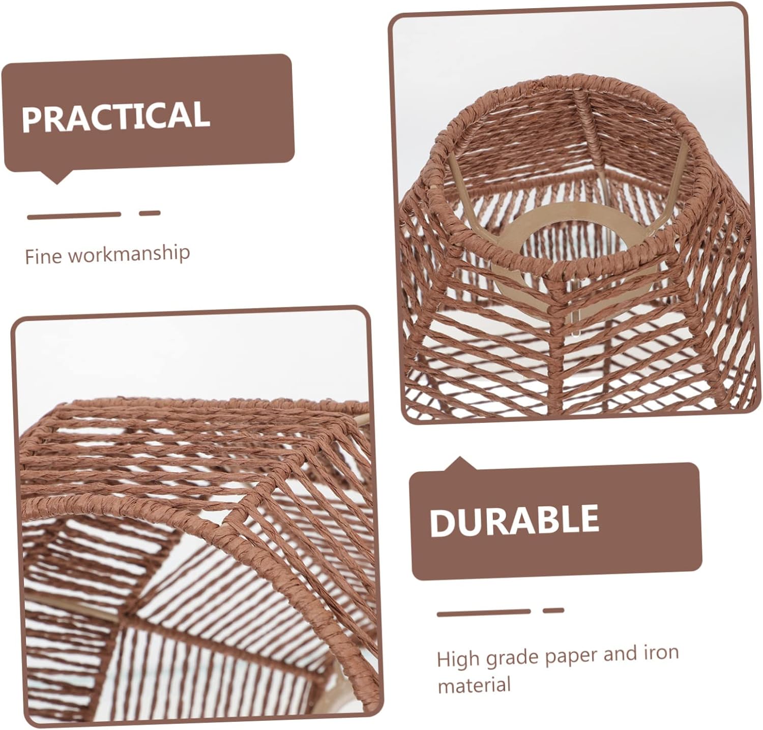 MAGICLULU Small Woven Rattan Lampshade for Ceiling Light Fixture Minimalist Style Light Cover for Chandeliers and Wall Sconces Decor for Dining Rooms and Restaurants