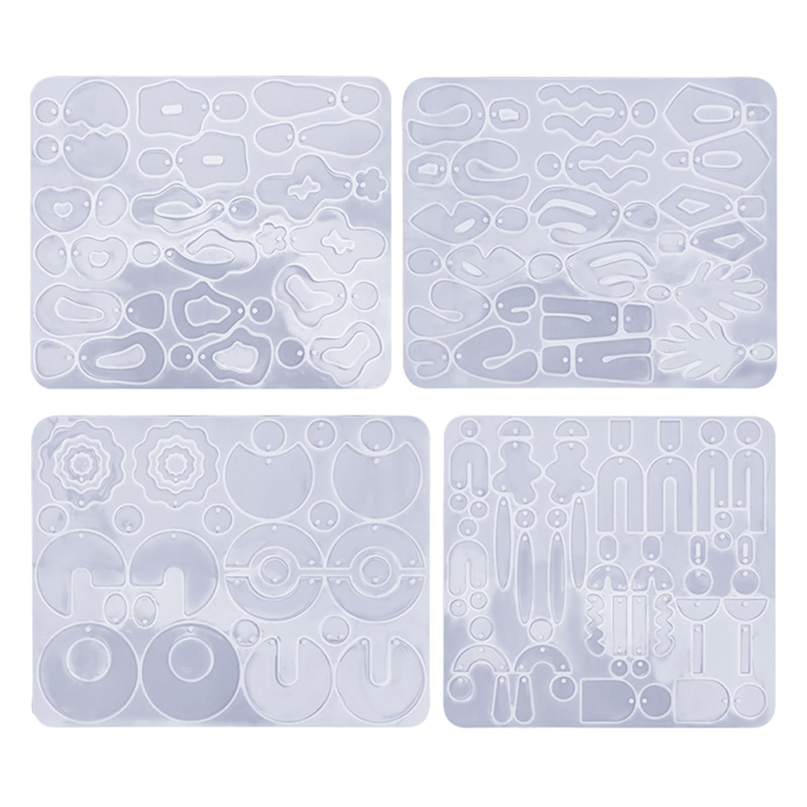 Maxtonser 4Pcs Silicone Mold for Earrings & Ear Drops, Special Shaped Earrings Pendant Ear Ornament Mould Jewelry Supplies