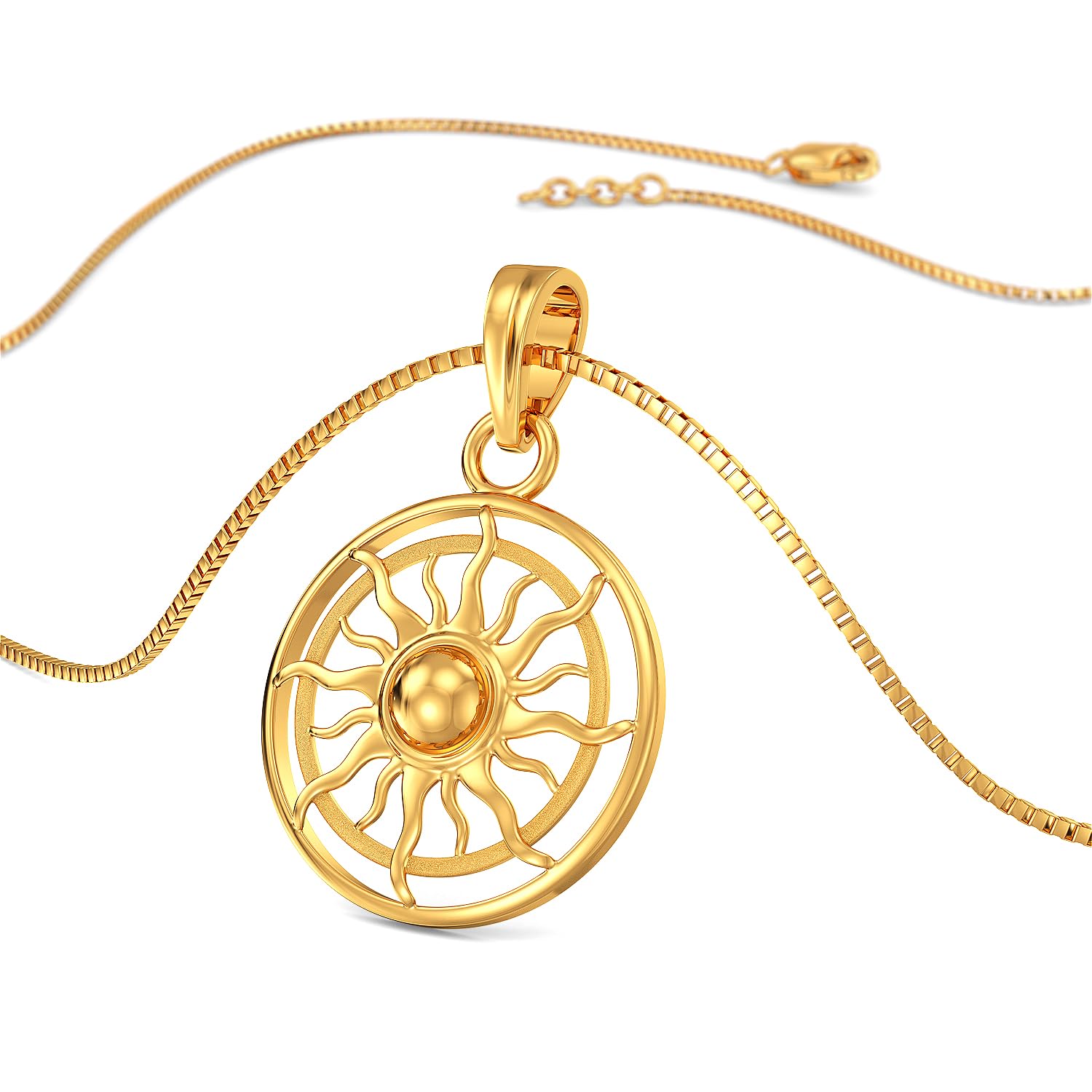 joyalukkas 22k (916) Purity | HUID & BIS Hallmark | Gold Sun Pendant For Women-picture-8