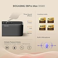 Vista 5 de BOGASING S8 Pro Max Altavoz Bluetooth, audio de 3 canales con sonido estéreo realista y graves intensos, ecualizador, tecnología DSP, tarjeta TF