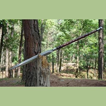 QEPAA CRAFTS Handmade Viking Spear Forged Steel Blade, Authentic Norse Weapon Replica, Hardwood Shaft Historical Reenactment, Collectible, or Display Piece