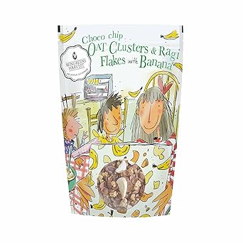 Monsoon Harvest Choco Chip Oats Clusters & Ragi Flakes with Banana, 350 g - image, photos
