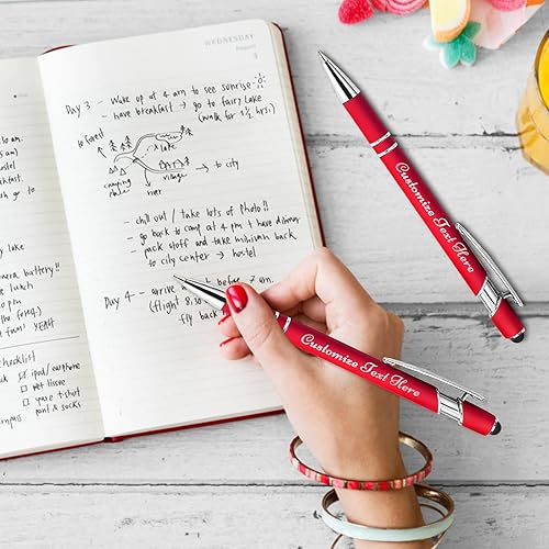 Vista 5 de Hasta 500 bolígrafos personalizados a granel con logotipo de mensaje de nombre comercial, bolígrafos grabados personalizados con lápiz óptico