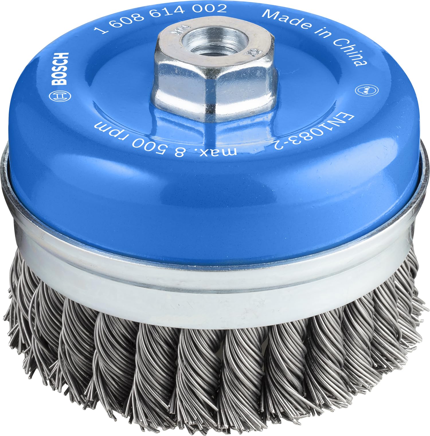 Bosch 1x PRO Steel Longlife Cup Brush, Knotted Wire for Large Angle Grinder and M14 Thread (for Steel, Ø 100 mm, Professional Accessory Large Angle Grinder)