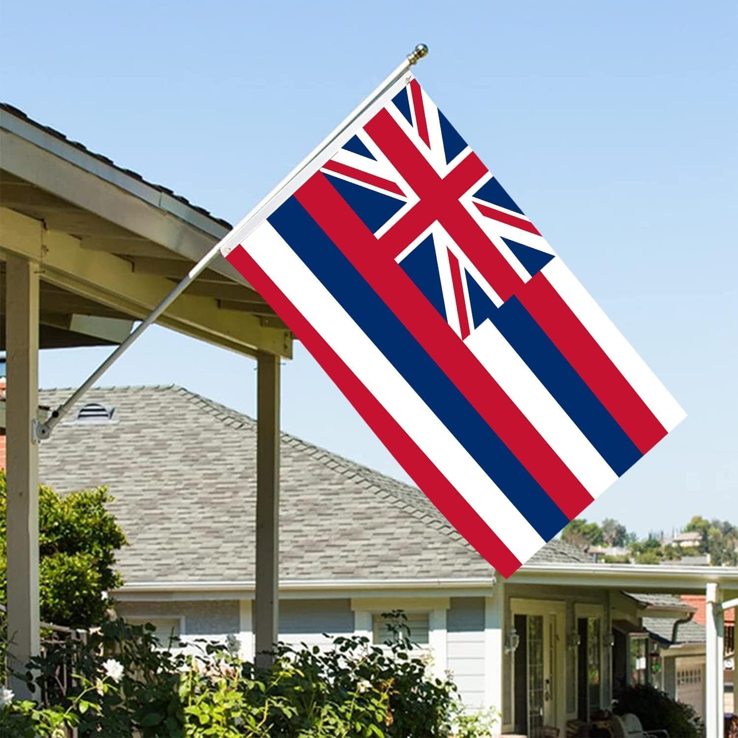 Hawaiian Flag 5x8 Outdoor Double Sided Hawaii HI State Flag Heavy Duty 3 Ply Polyester Material with 2 Metal Grommets, 4 Rows of Stitching
