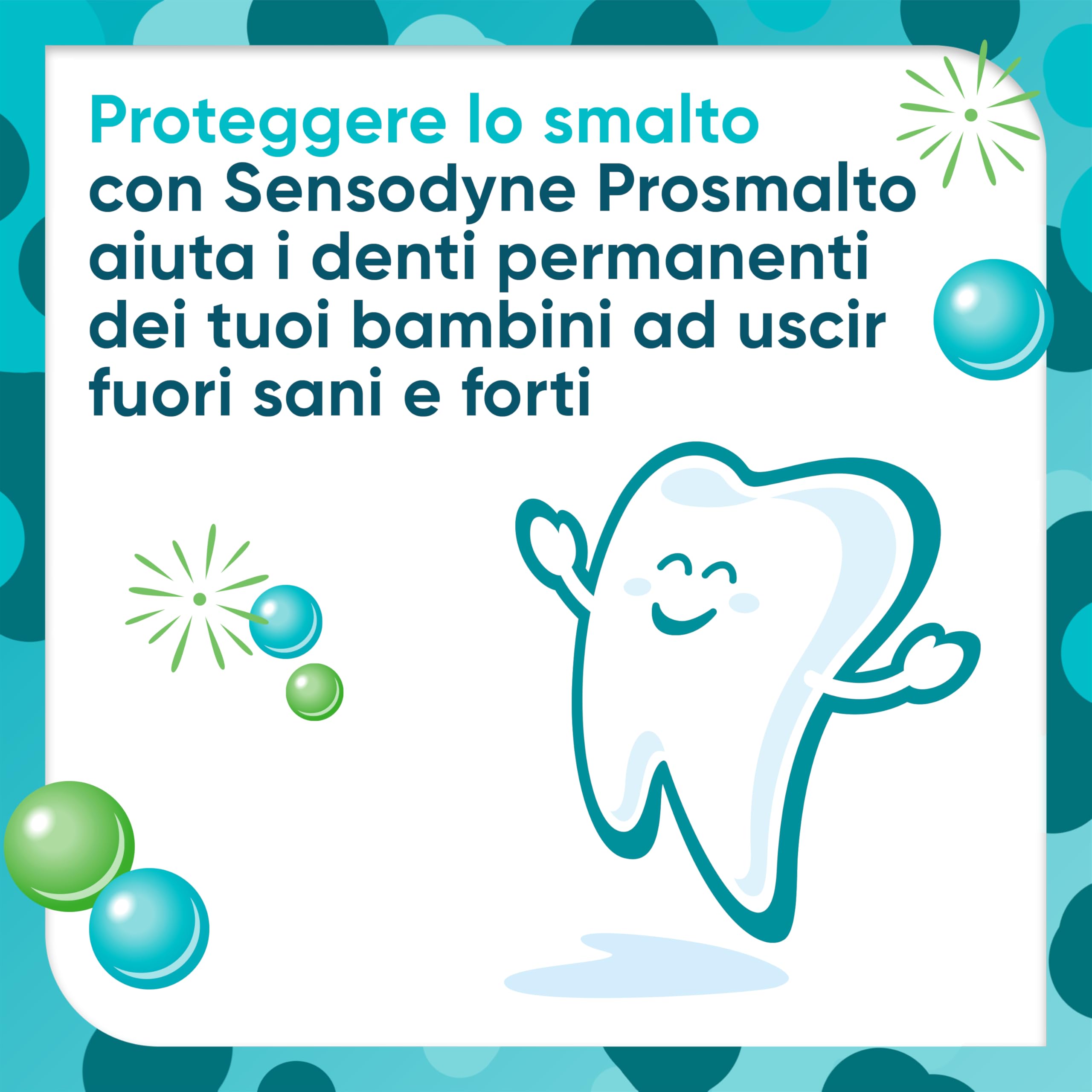 Sensodyne Prosmalto Bimbi, Dentifricio quotidiano per Bambini 0-6 anni, rafforza delicatamente lo smalto e protegge dalla carie per 24 ore, Aroma Naturale Fragola e Menta, 50 ml