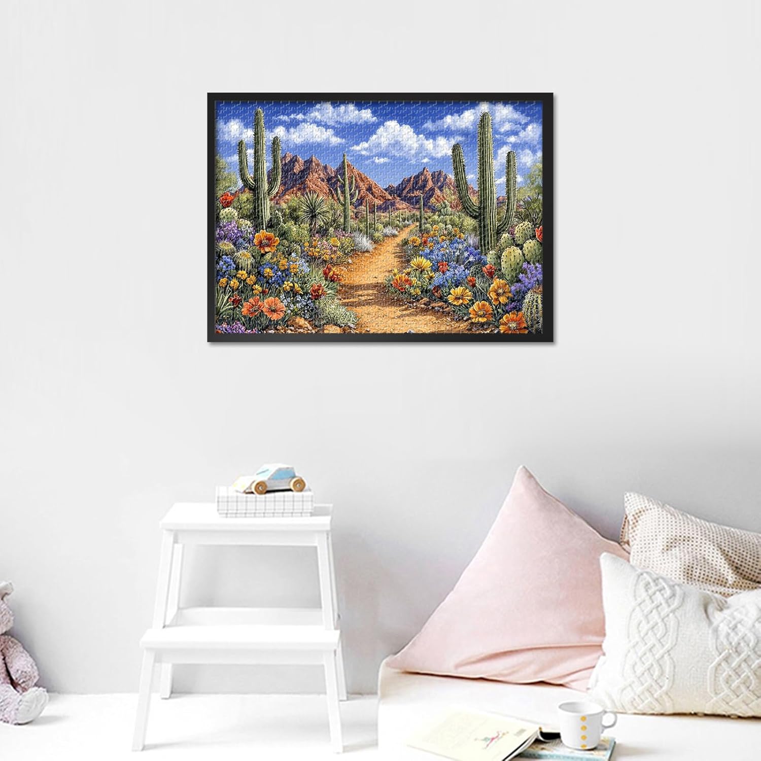 Desert Puzzles for Adults 1000 Piece - Cactus Path Jigsaw Puzzles for Adults Desert Landscape Puzzle Gifts for Family Home Decoration Challenging Games for Adult 27.5"X19.7"