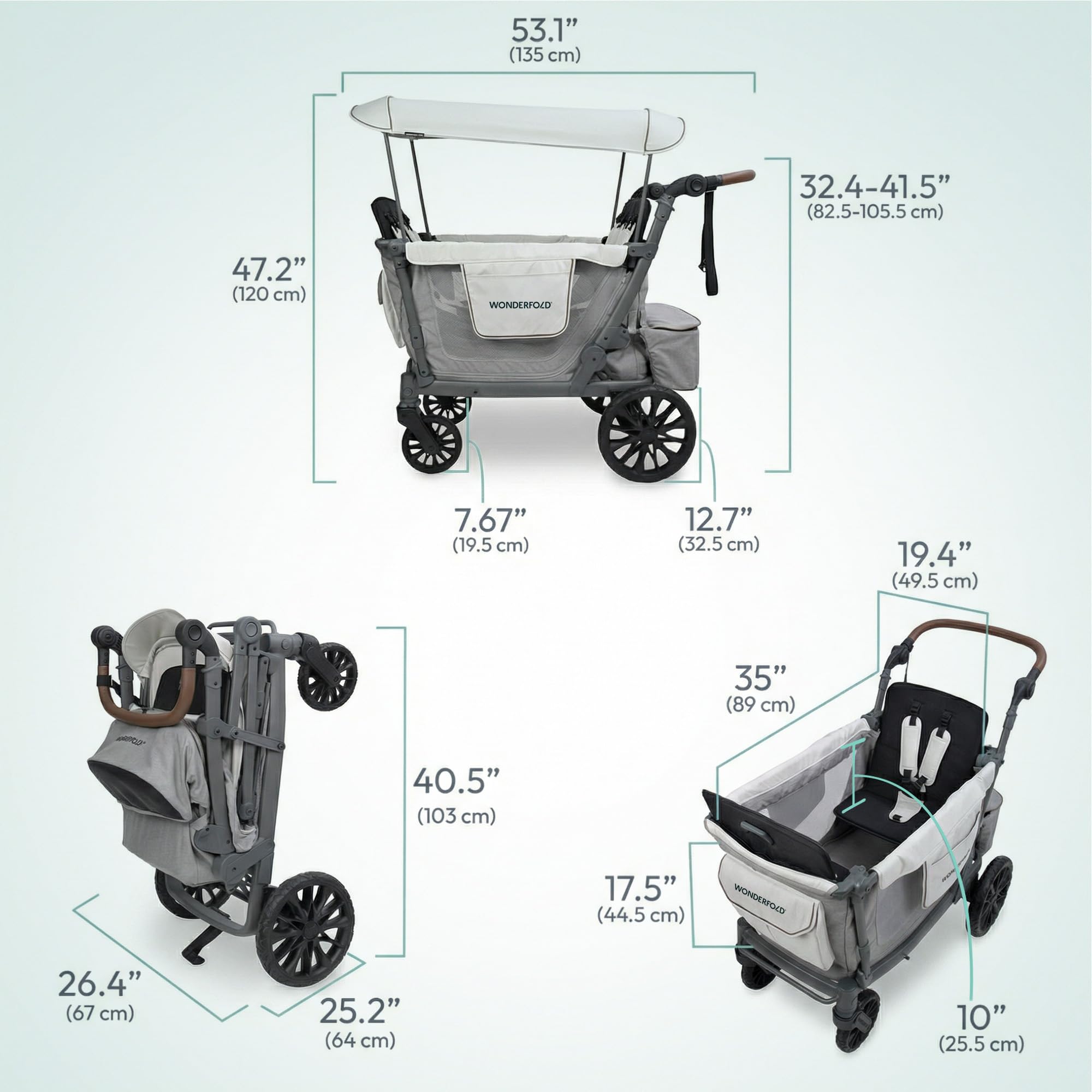 L2 Passeggino Doppio Carro - Grigio