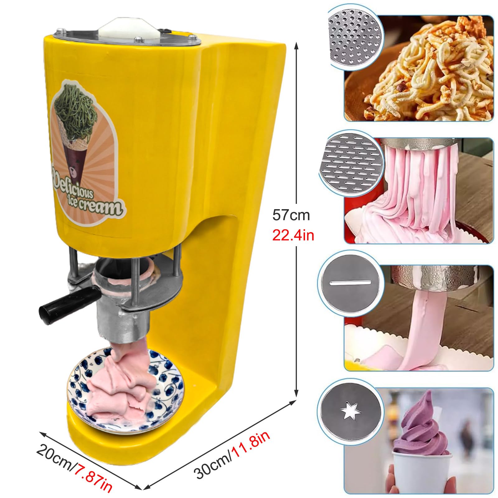 Máquina eléctrica para Hacer Helados con 4 moldes Intercambiables para Tiendas, Color Amarillo.,Yellow