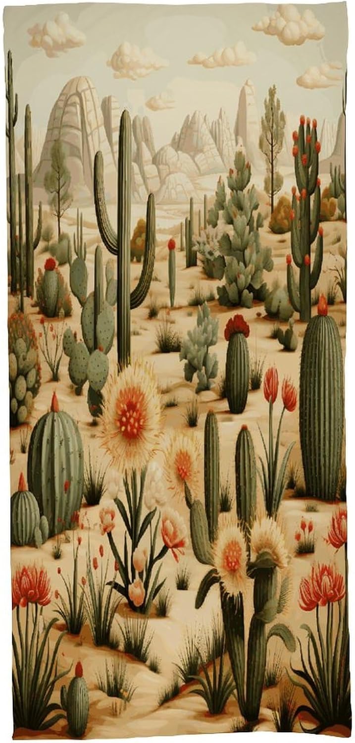 Cactus and Other Patterns Towel Vacation Accessories Essentials Soft Lighterweight，Bath Towel for Adults Women Men，Bath Towels Gift for All Occasions, Machine Washable.
