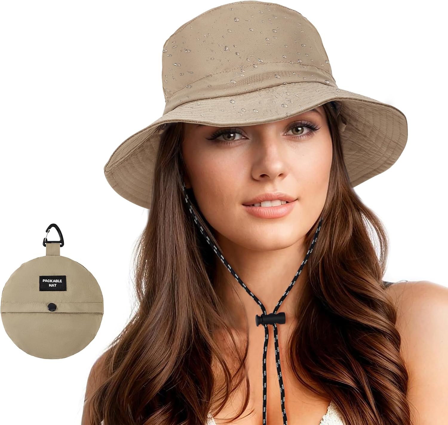 Zando Waterproof Bucket Hat for Woman Men Rain Hat UPF 50+ Sun Hats for Women Packable Outdoor Hiking Safari Fishing Hat