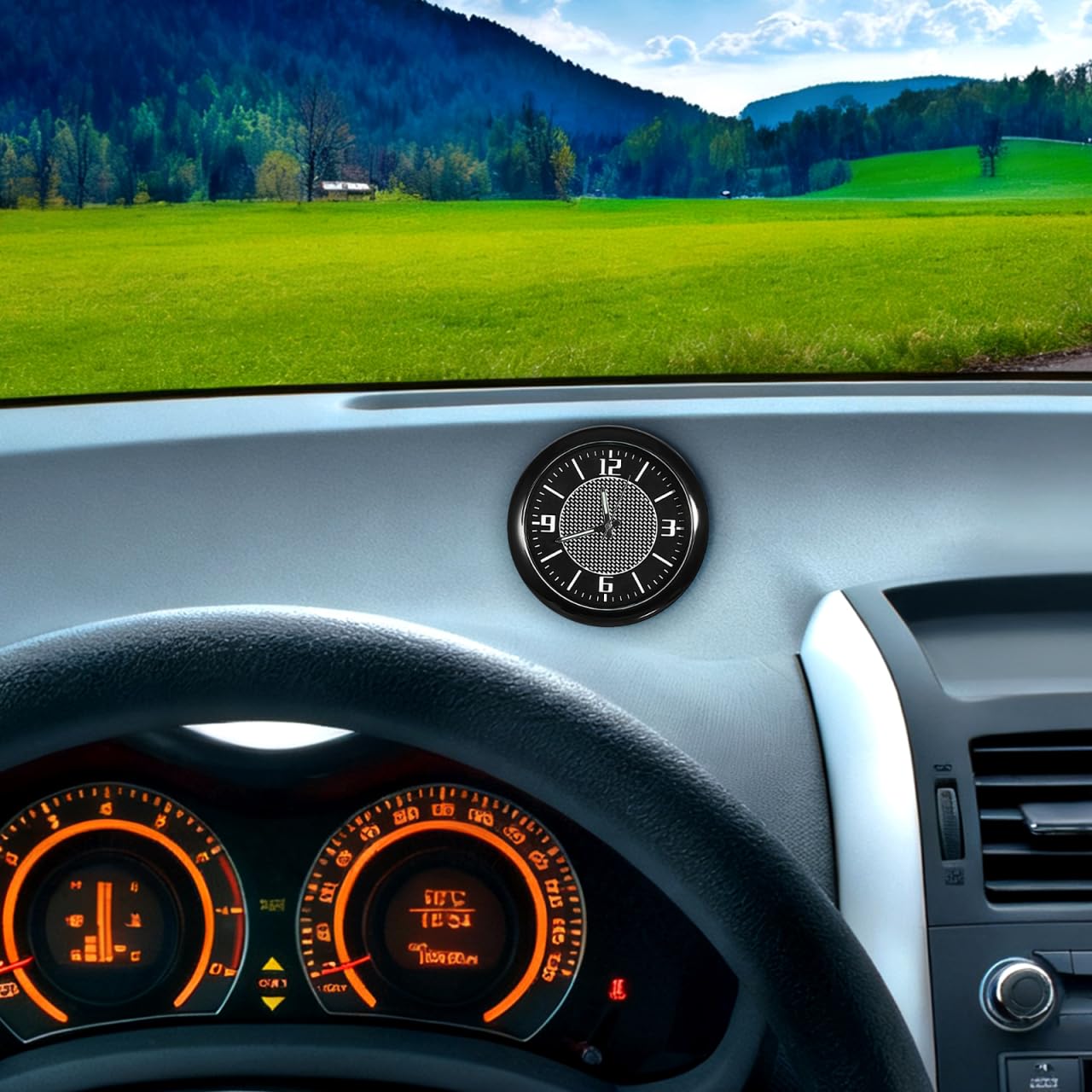 iplusmile 2Pcs Car Tiny Clock for Dashboard - Luminous Stick on Dashboard Car Vent Clocks Watch Universal Decorative for Vehicle Boat Bike Truck SUV Home
