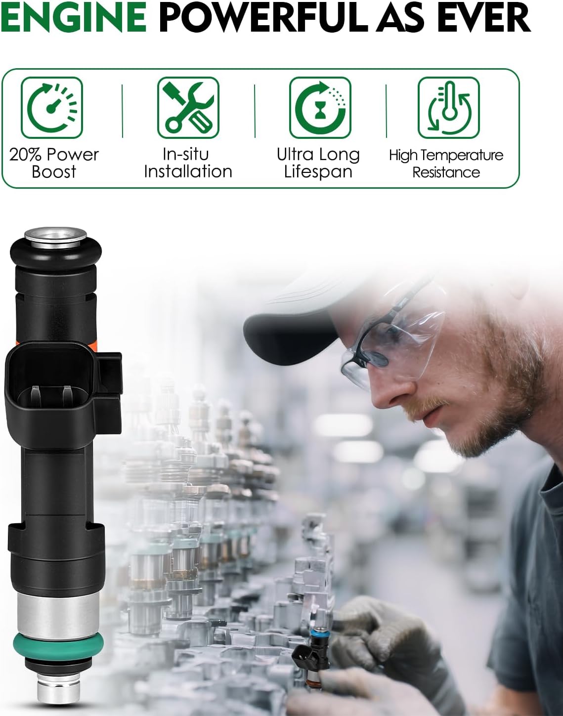 0280158179 Fuel Injectors for:-Ford 2.0L L4 Focus 2008-2011, Fusion 2013-2017, C-Max 2013-2016, EcoSport 2010-2014, Transit Connect 2010-2013, FJ993 822-11209 Set of 4