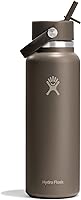 Vista 76 de Hydro Flask - Boca ancha, tapa con popote flexible, color negro (Black), 32 onzas