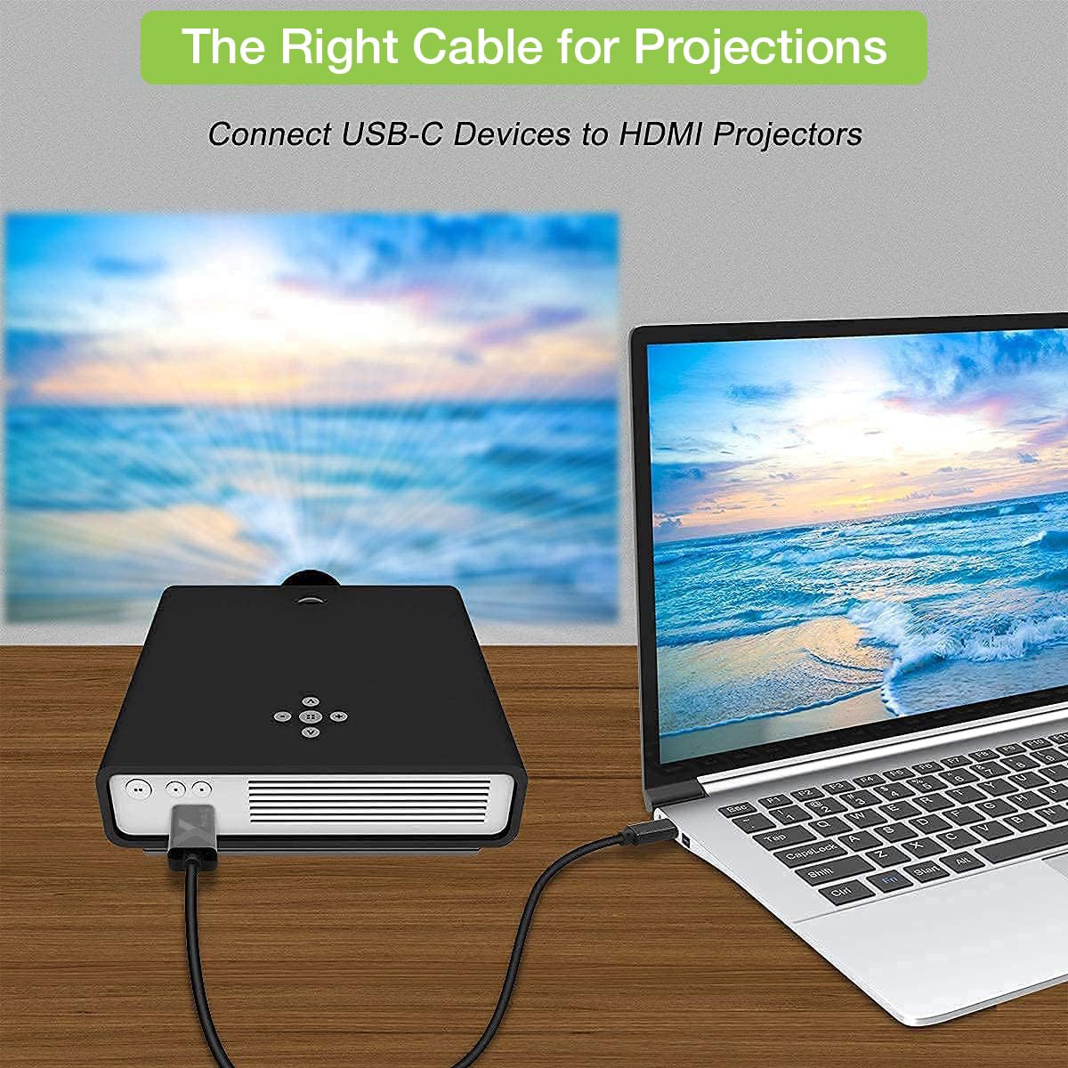 TECHLY 361889 Kabel USB-C™ Męski na HDMI 2.0 4K Męski 5m Czarny