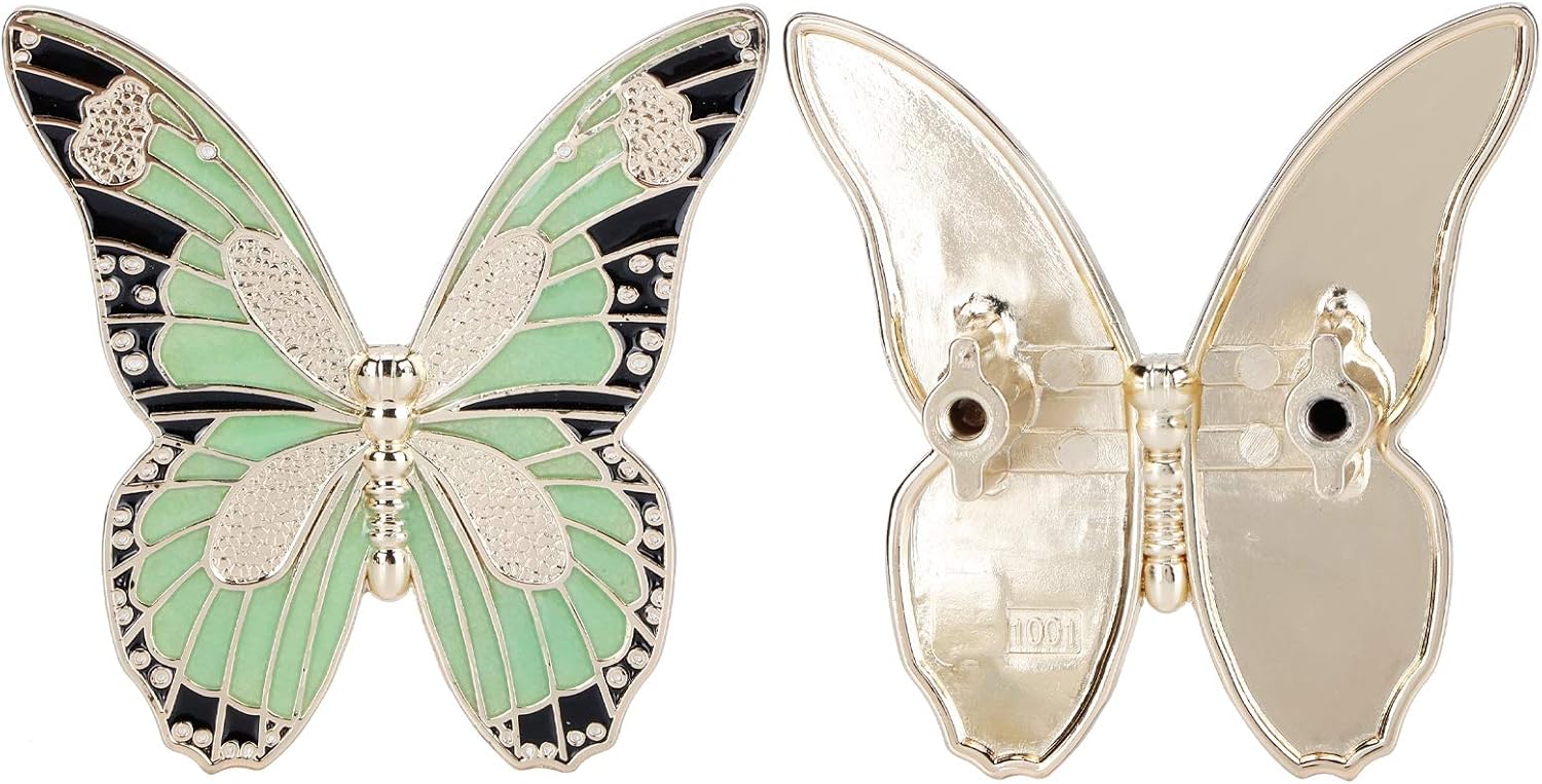 Hilitand Vintage Butterfly Drawer Knobs, Antique Drawer Pulls Retro Decor Cabinet Handle Knobs Cupboard Door Knobs(Light Green Luminous)