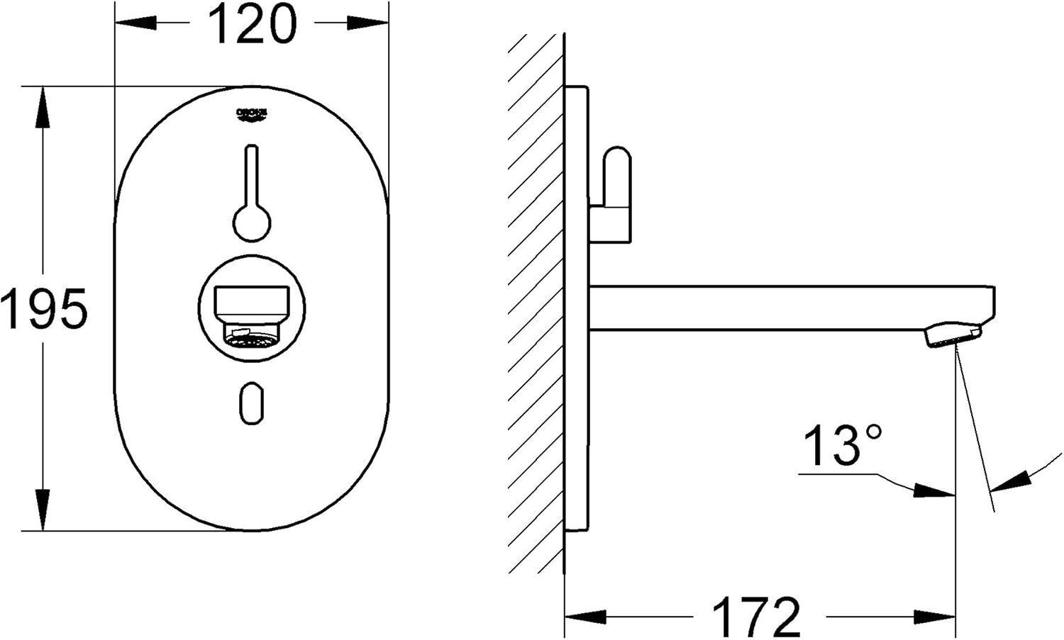 GROHE 36315000 Eurosmart Cosmopolitan Infra-Red Basin Mixer, Chrome