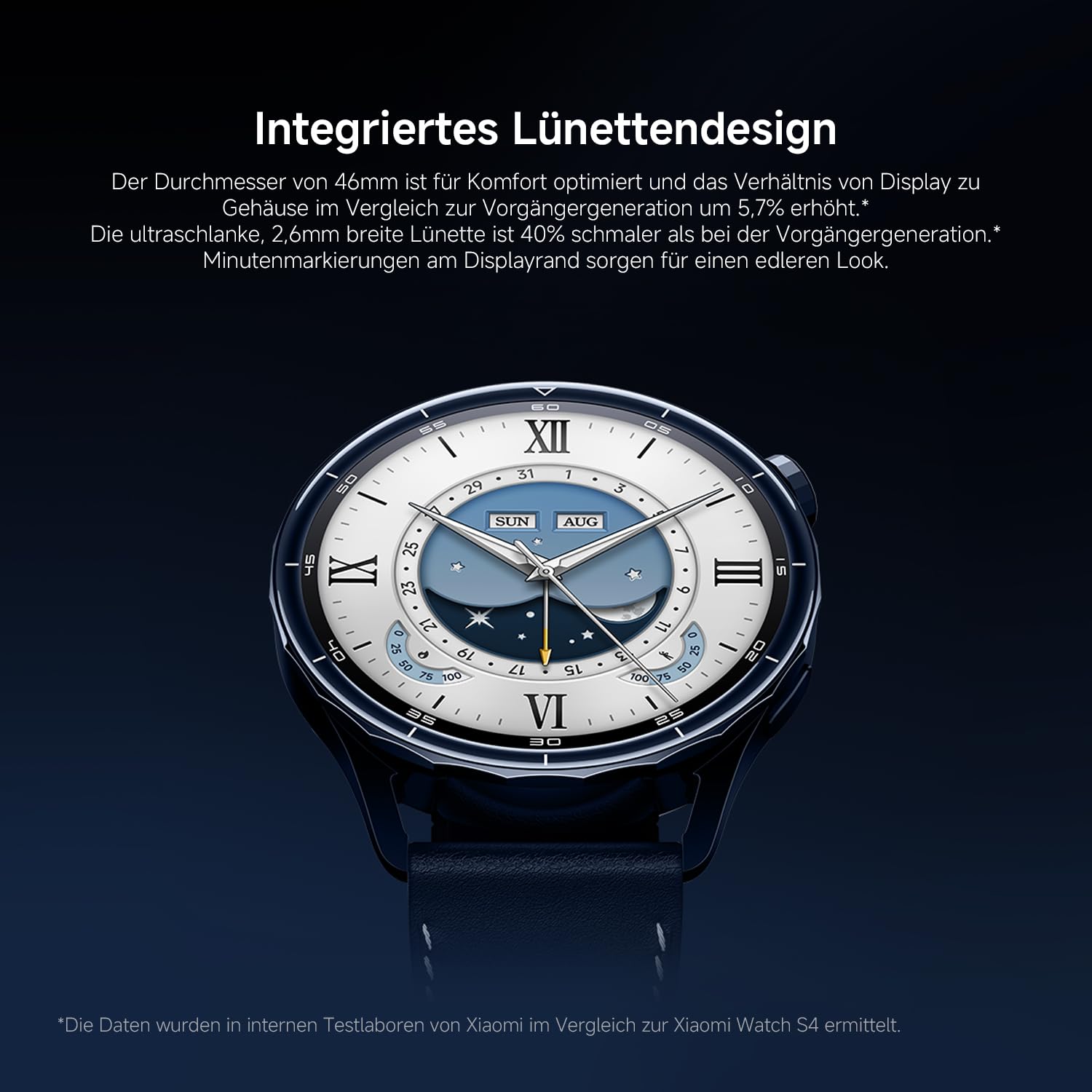 XIAOMI Watch S5 46mm Smartwatch 1,48" AMOLED Fitness-Tracker Herzfrequenz Schlafüberwachung 21 Tage Akku Dualband-GPS NFC Schwarz