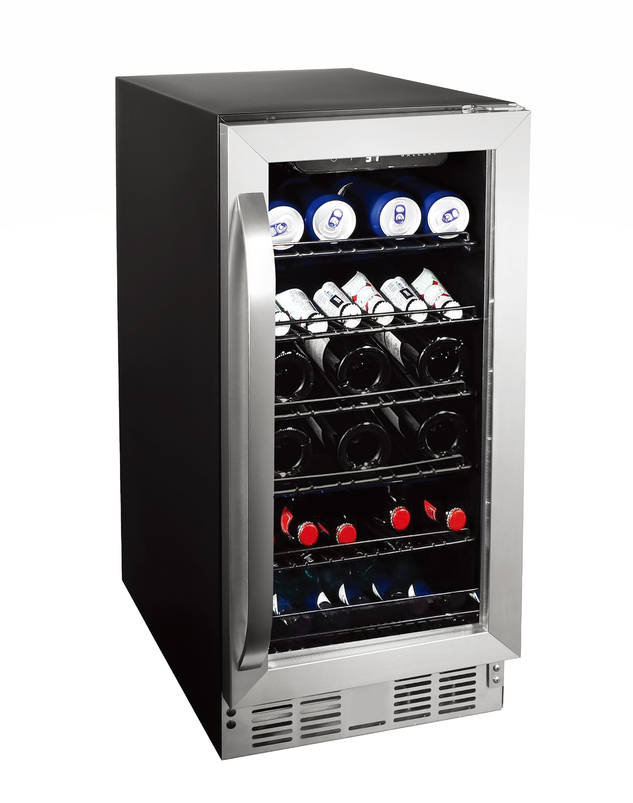 Frigidaire Gallery, 22.5" Wide Beverage Cooler, 30-Bottles Stainless Steel, with Lock, Tempered Glass Door, Frost Free, Glass Door, Stainless Steel, Built-in on Fridge.com