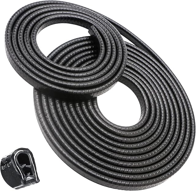 Car Door Edge Protector Strip 16.4Ft(5M) Car Door Edge Guard U Shape Car Door Trim for Universal Models of Cars No Glue Interior Car Seals Black