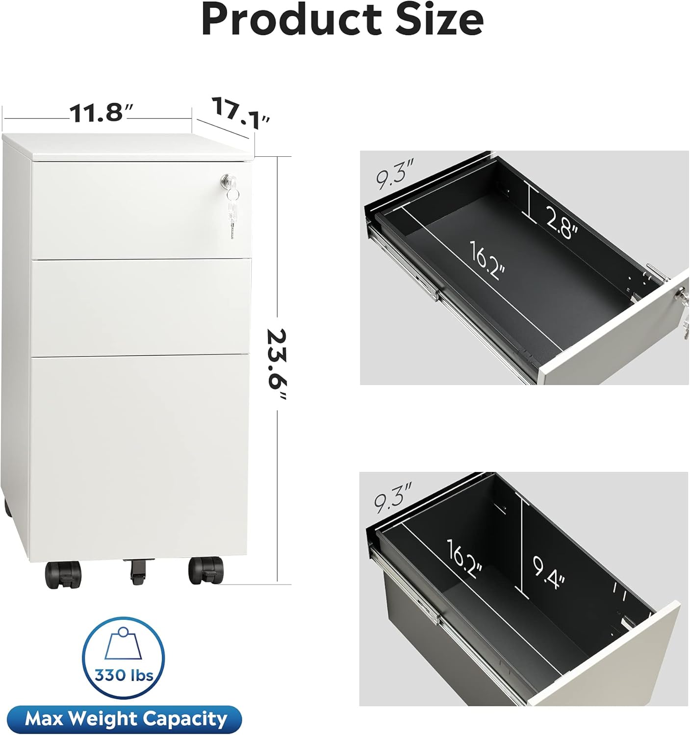 Bеѕt Cуbеr Dеаlѕ 🔥 DEVAISE 3 Drawer Vertical File Cabinet, Mobile Filing Cabinet with Interlock System for Home Office, White Flаѕh Dеаlѕ - 80% оƒƒ DEVAISE 3 Drawer Vertical File Cabinet, Mobile Filing Cabinet with Interlock System for Home Office, White