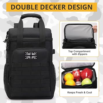Tactical Lunch Cooler Backpack,Soft Leakproof Cooler Bag for Work