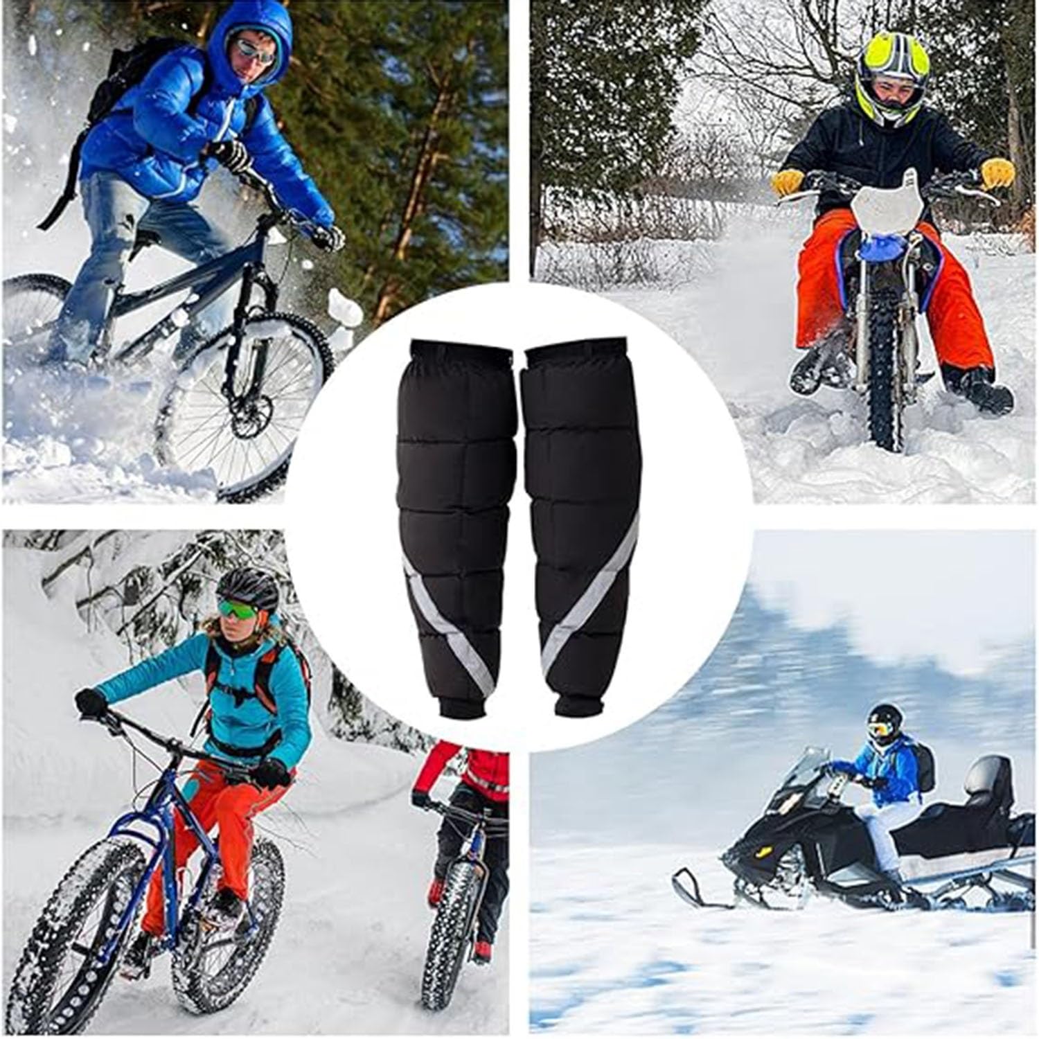 KYOFIS Scaldamuscoli Termici da Esterno, Ginocchiere Termiche Invernali, Ghette Antivento, Scaldamuscoli for Moto, Maniche for Gambe trapuntate