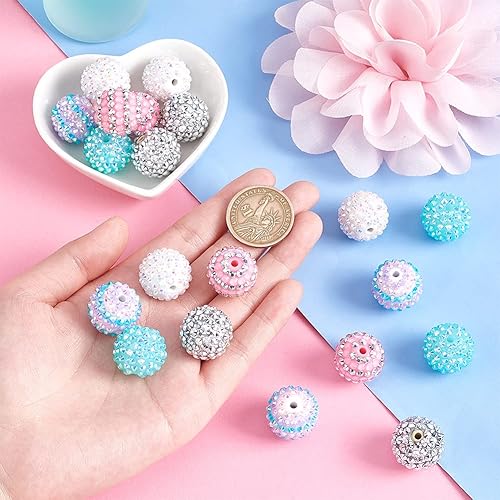 Miniatura 3 de PH PandaHall 20 cuentas en trozos de 0.709 in de resina de goma de mascar de acrílico con diamantes de imitación, grandes sueltas para Halloween,