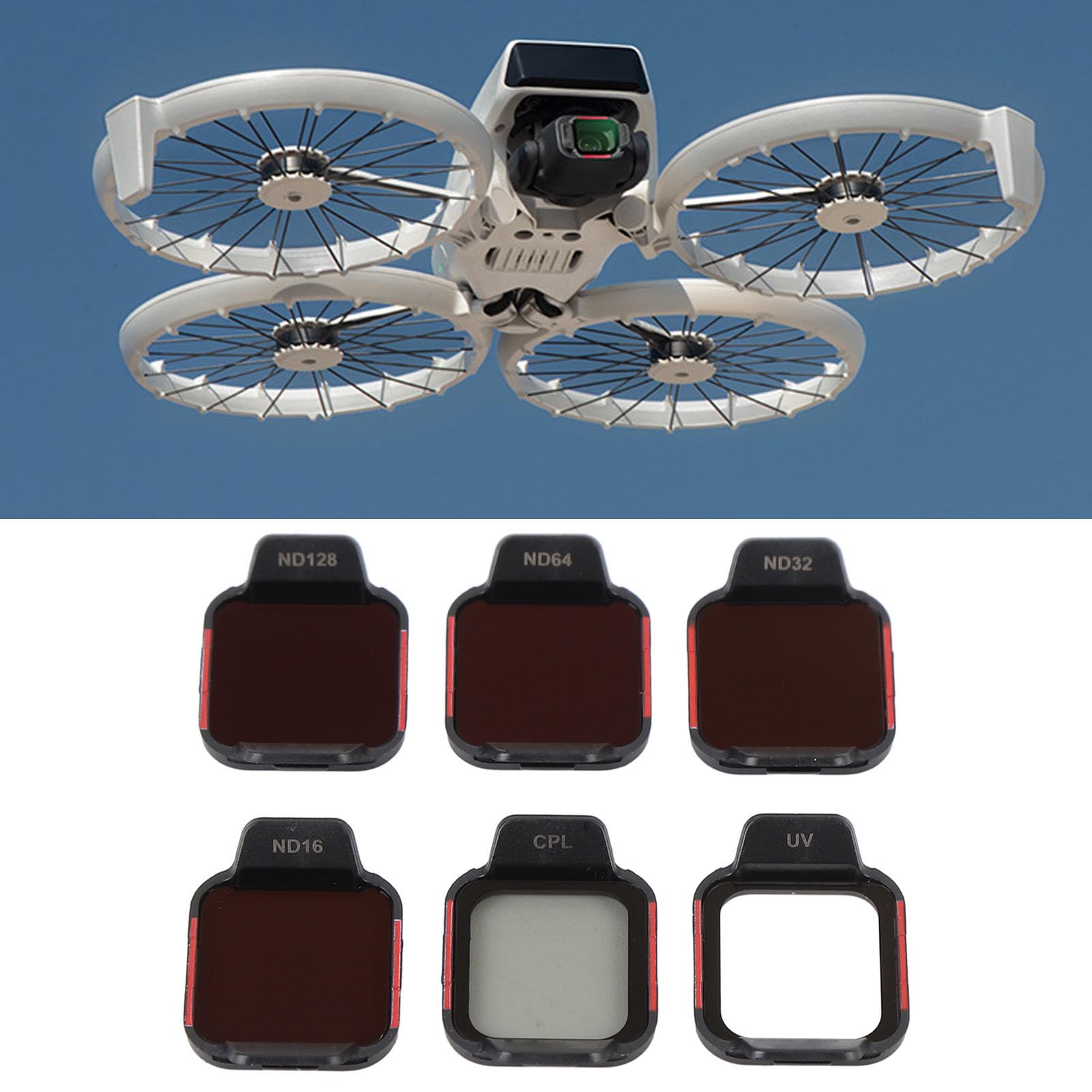 Akozon 6 in 1 Filtro per Lenti Drone Set per Flip Vetro Ottico CPL ND32 ND64 ND16 ND128 Filtri di Protezione con Scatola di Stoccaggio per Fotografia