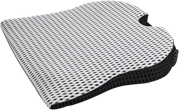 Wedge Car Seat Cushion for Short People, Car Booster Seat for Short Drivers Dollar, Memory Foam for Office Chair, Floor Pillow White