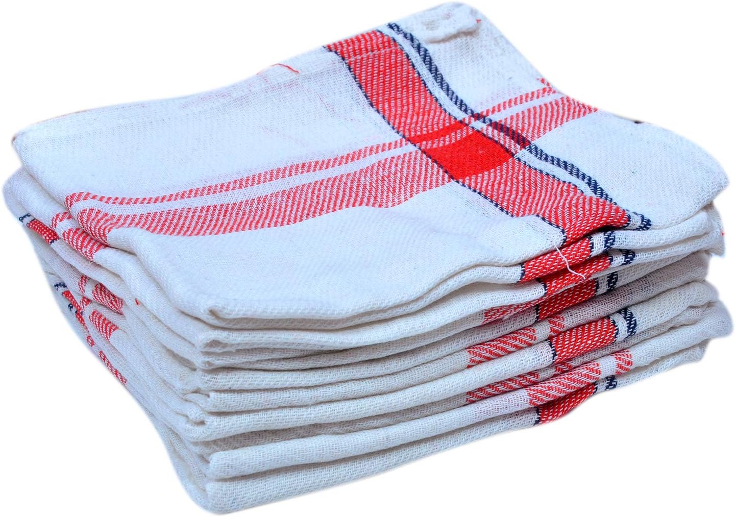 Highly Absorbent Big Size 17X17inch 100% Cotton Multipurpose Kitchen, Chapatis Napkin and Cleaning, Cloth, Duster (Multi Color Striped) (17,17)