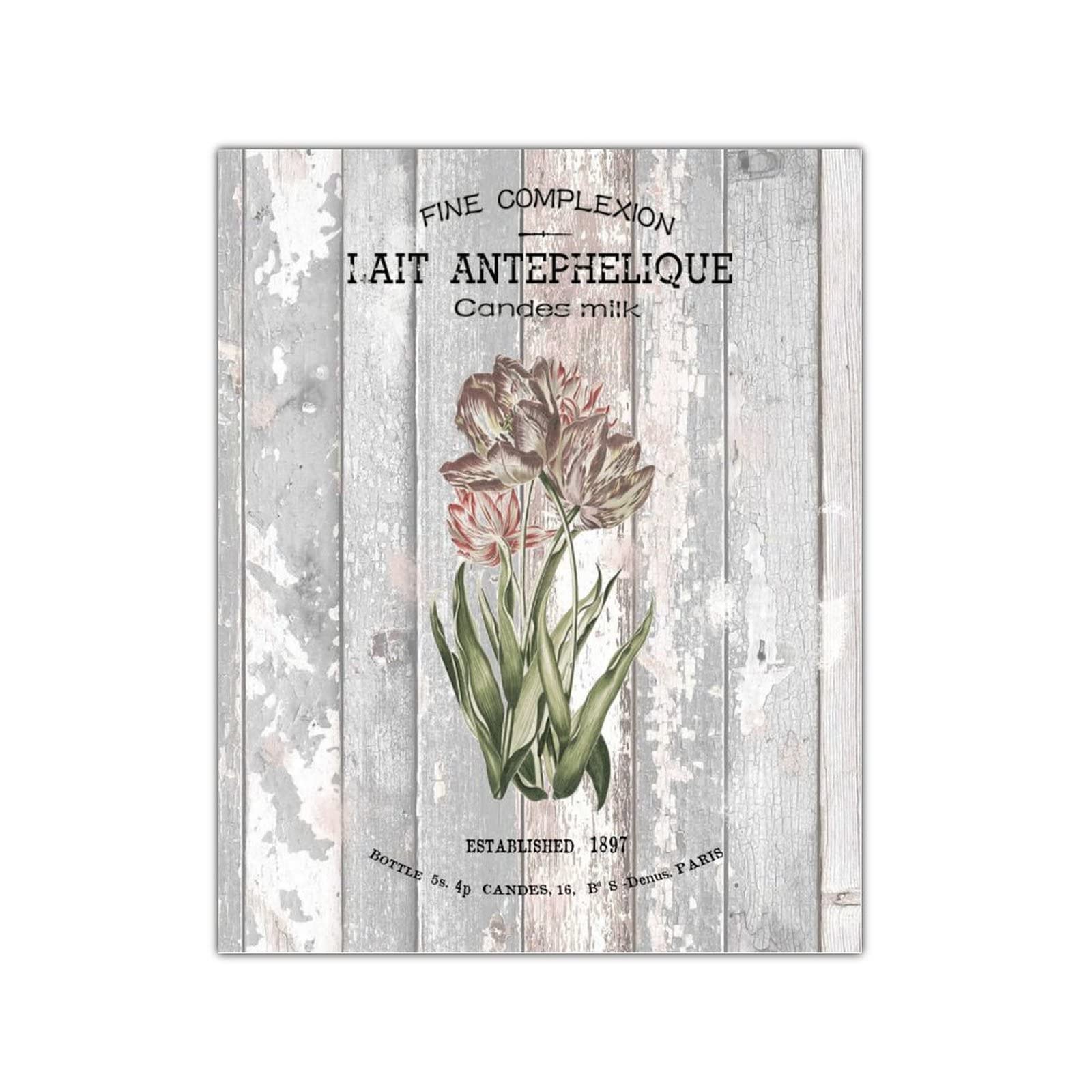 Bouquet de fleurs rustiques plaque en bois déco murale vintage 40x50 pour magasin et maison