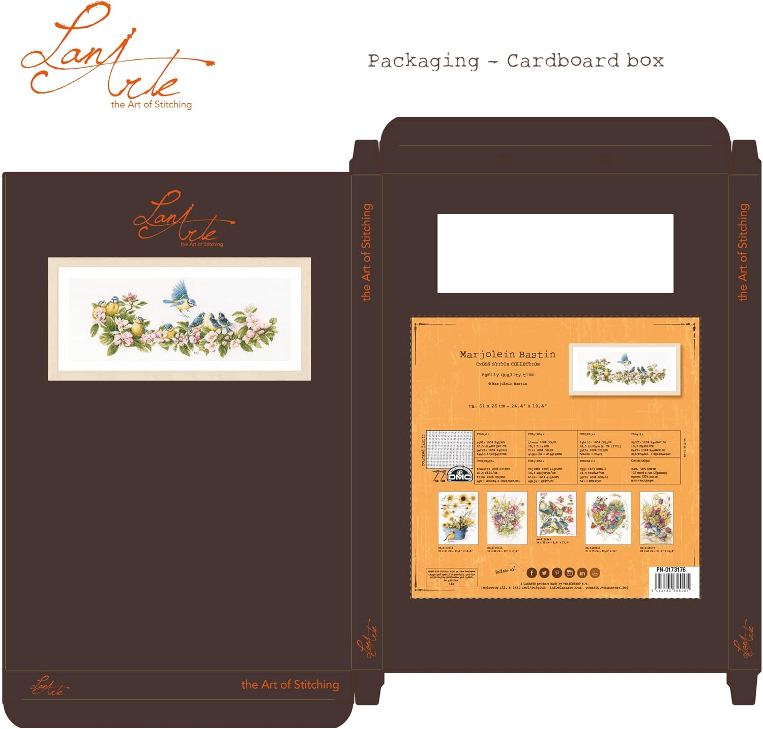 Vervaco LanArte Counted Cross Stitch Kit 24.4"X10.4"-Blue Tits & Blossoms (27 Count)