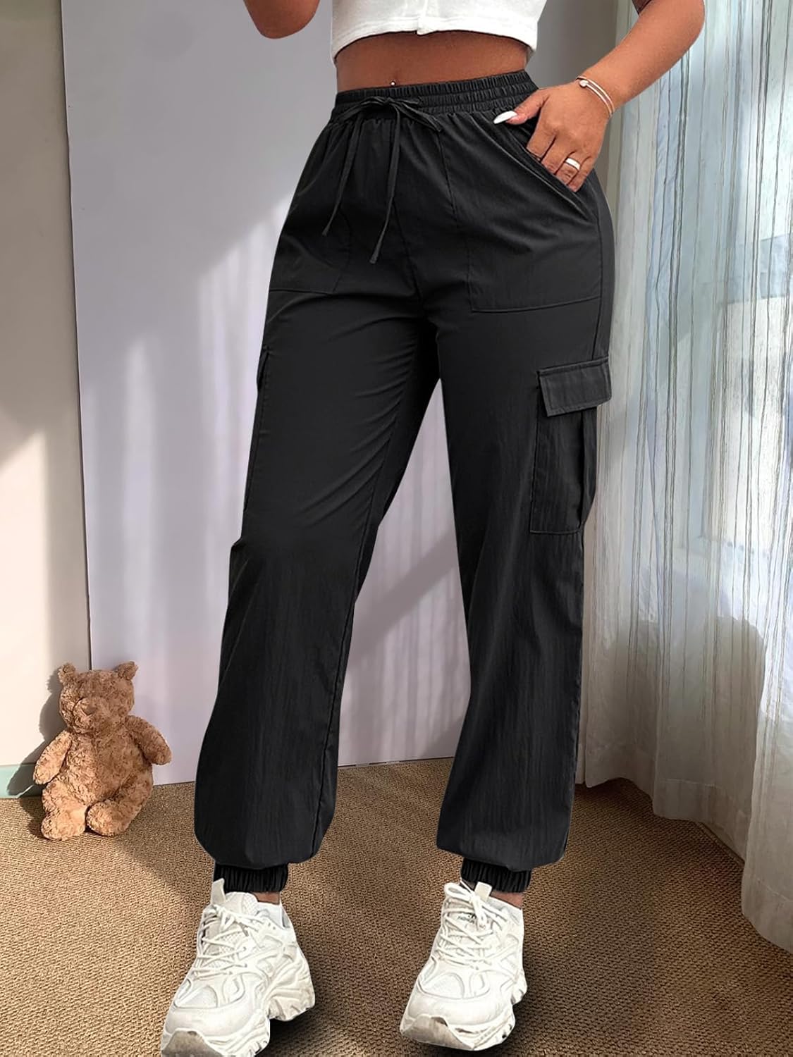 Cargo Pants Women Lightweight Joggers Quick Dry Summer Hiking Pants with Pockets - Image 2