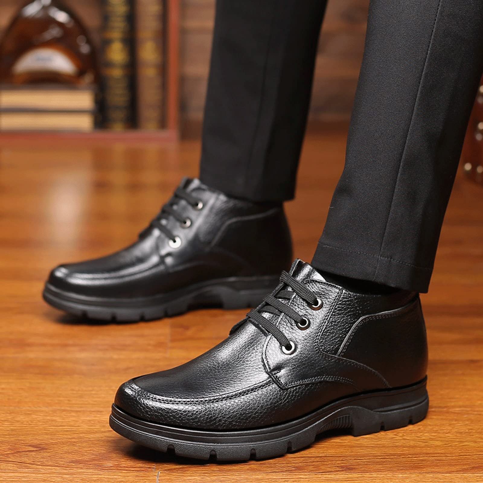 Scarpe Oxford da uomo Scarpe in Pelle Stivali invernali da uomo Scarpe in cotone caldo Scarpe in pelle di mucca Uomo Stivali Casual Maschile Calzature