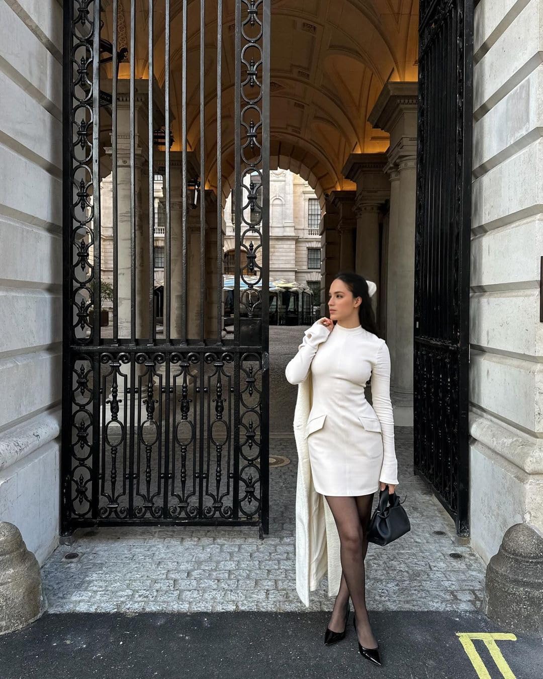 OFEEFAN Women's Fall Long Sleeve Mock Neck Dress Basic Party Club Bodycon Mini Dresses - Image 2