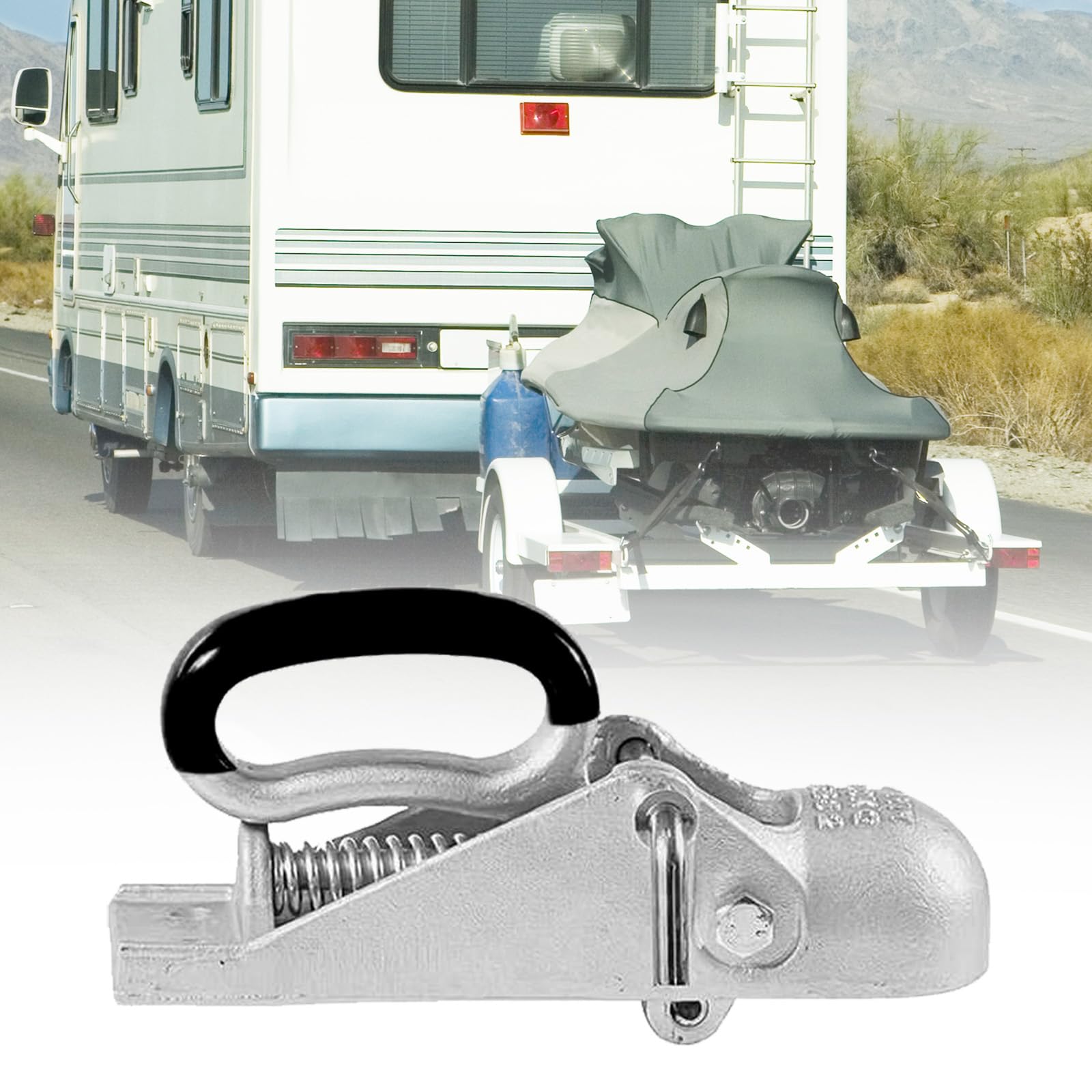 Zugmaul für Anhänger 50 mm, Zugkugelkupplung bis 2000 kg aus Gussstahl Einsteck Kupplung mit Vierkantaufnahme Höhe 70 mm Robustes Zugmaul für PKW, Anhänger & Caravan