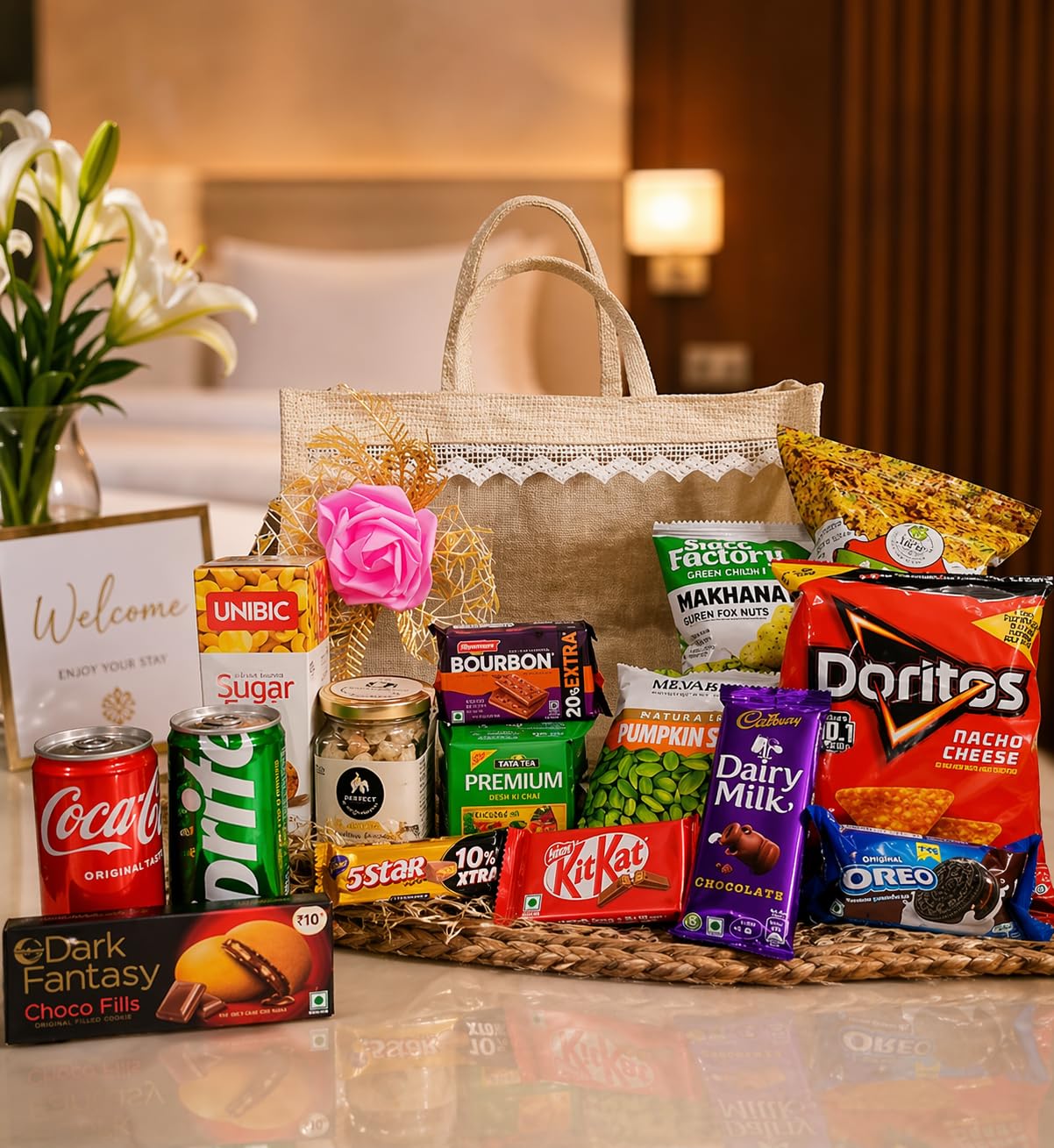 Food Library The Magic Of Nature Premium Welcome Gift Hamper Basket for Guests | Assorted Snacks Chocolates Beverages Combo | Perfect for Hotel Room Gifting Corporate Diwali Birthday Anniversary Festival Gift Set. 1
