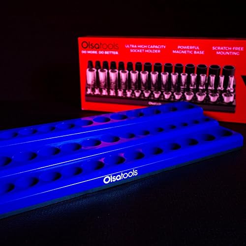 Miniatura 79 de Olsa Tools Organizador magnético de enchufes (unidad de 1/2 pulgada, 3 filas) - Organizador magnético de herramientas y soporte de enchufes
