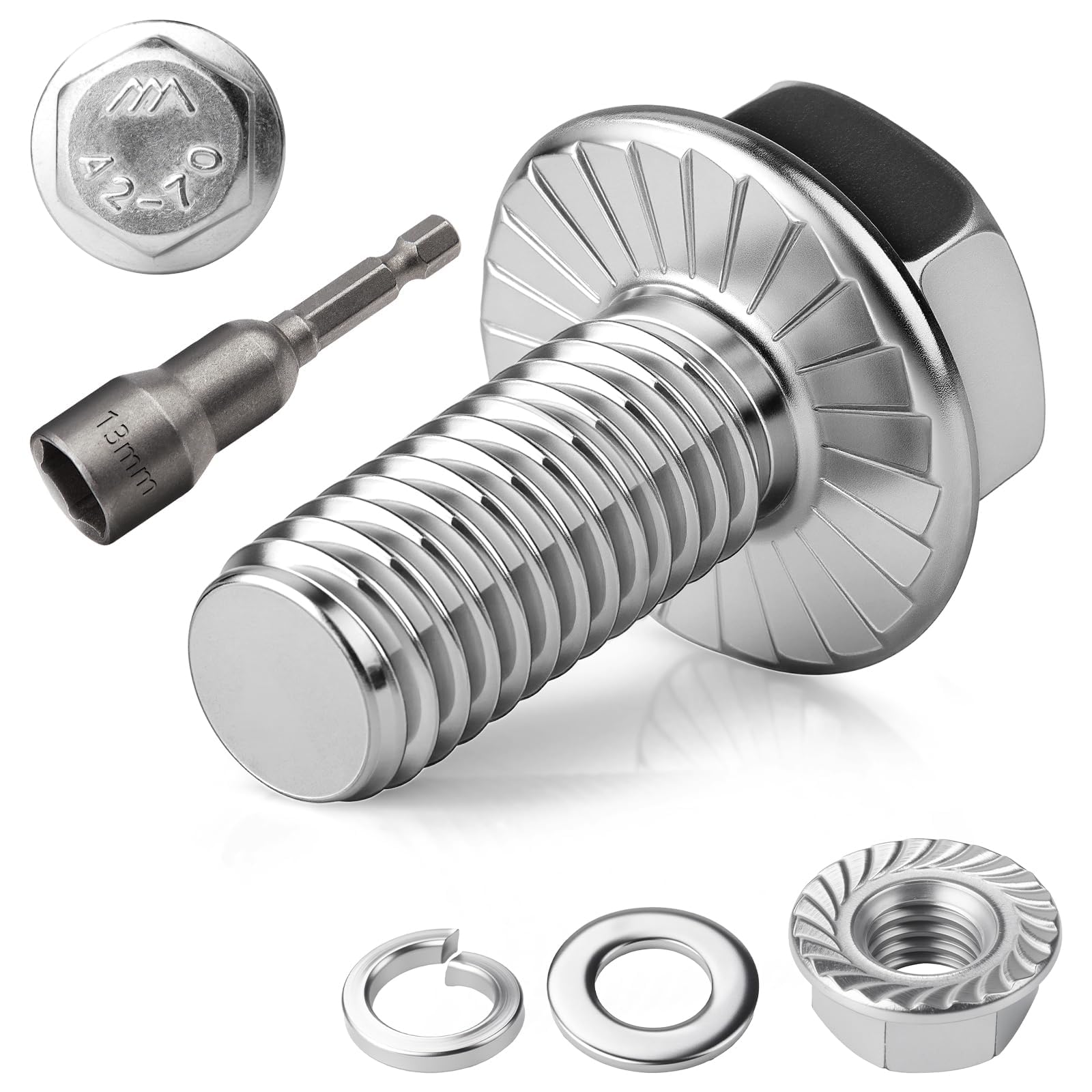 TXXATX 12 Pieces Bolts M8x20mm Hexagon Screws Stainless Steel Bolts A2 70