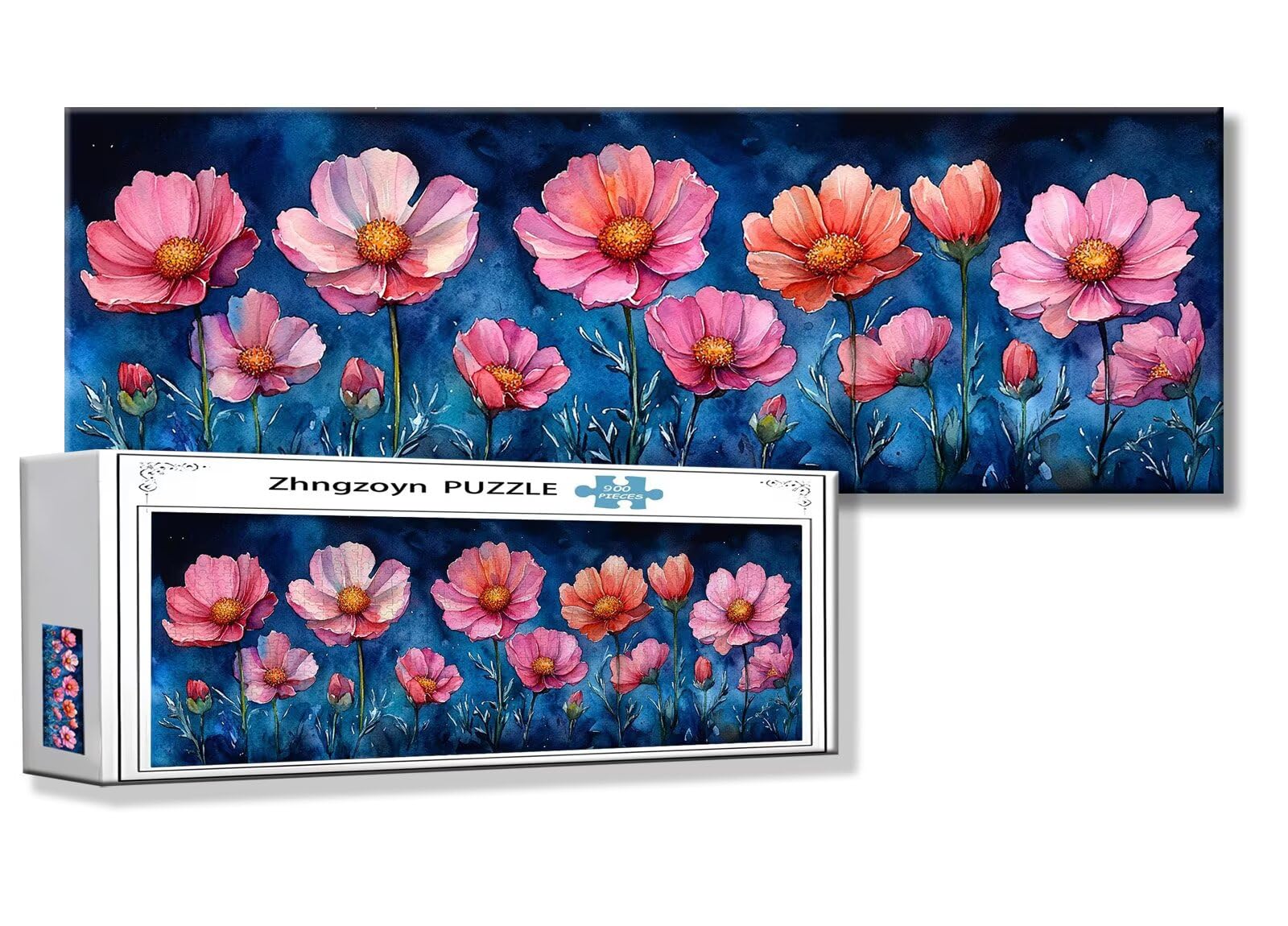 Puzzle Pavot 900 Pieces Fleur Puzzle Adultes 87 x 34 cm DIY Difficile Classiques Jigsaw Panoramique, Adulte Jeu éducatif, Bois Jigsaw Art Impossible Famille Challenge, Cadeau pour Homme et Femme R-8