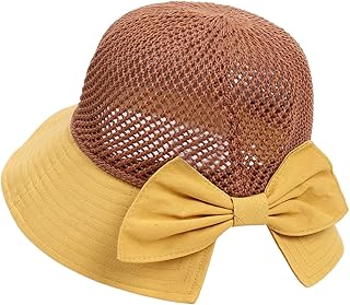 Sombreros de playa para mujer, sombreros de sol de malla para mujer, accesorios de moda con lazo para viajes, playa, senderismo, pesca al aire libre, golf, viajes urbanos, color amarillo, amarillo