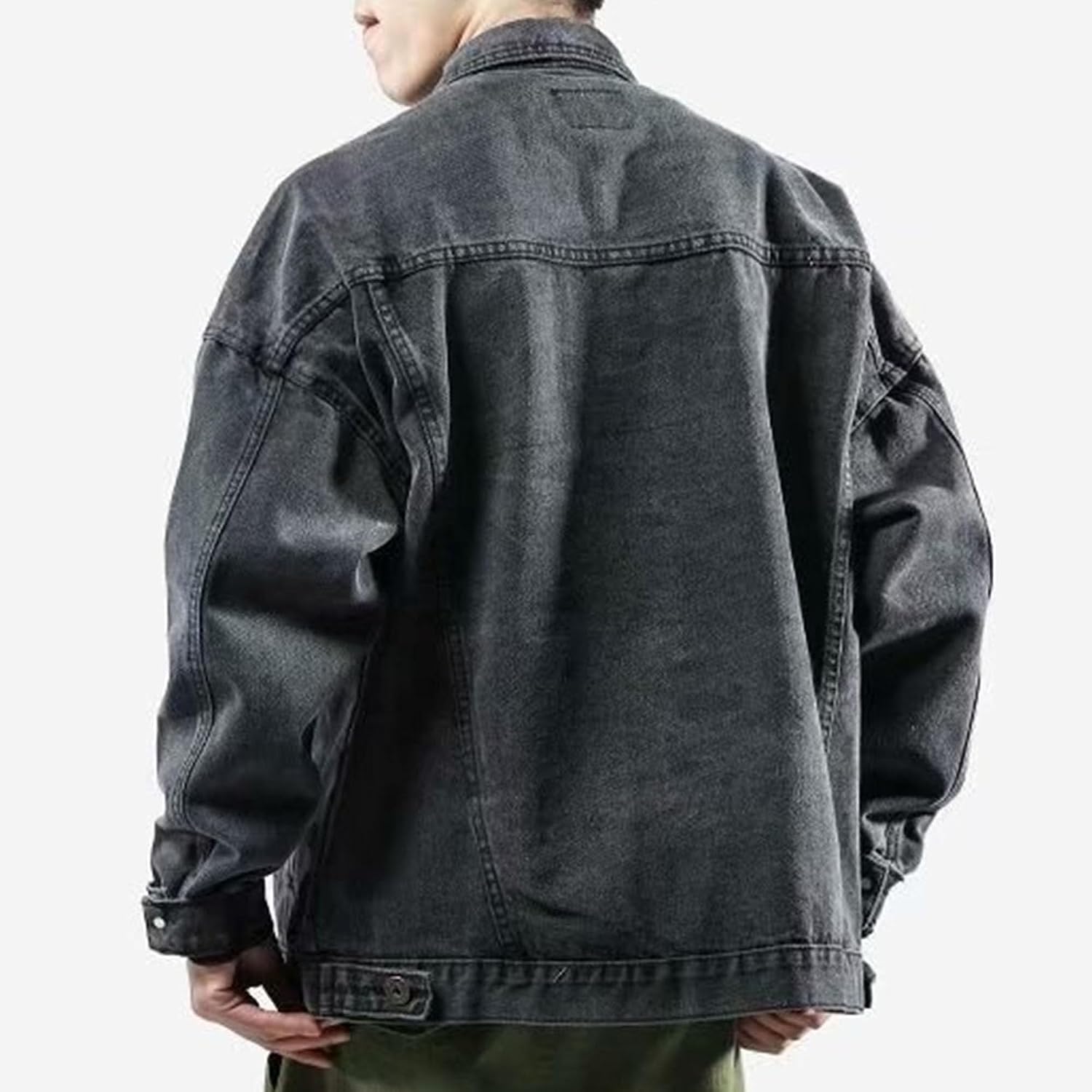 Maiyifu-GJ Men's Distressed Denim Trucker Jacket Fashion Vintage Jean Jacket Cotton Lightweight Casual Motorcycle Coat