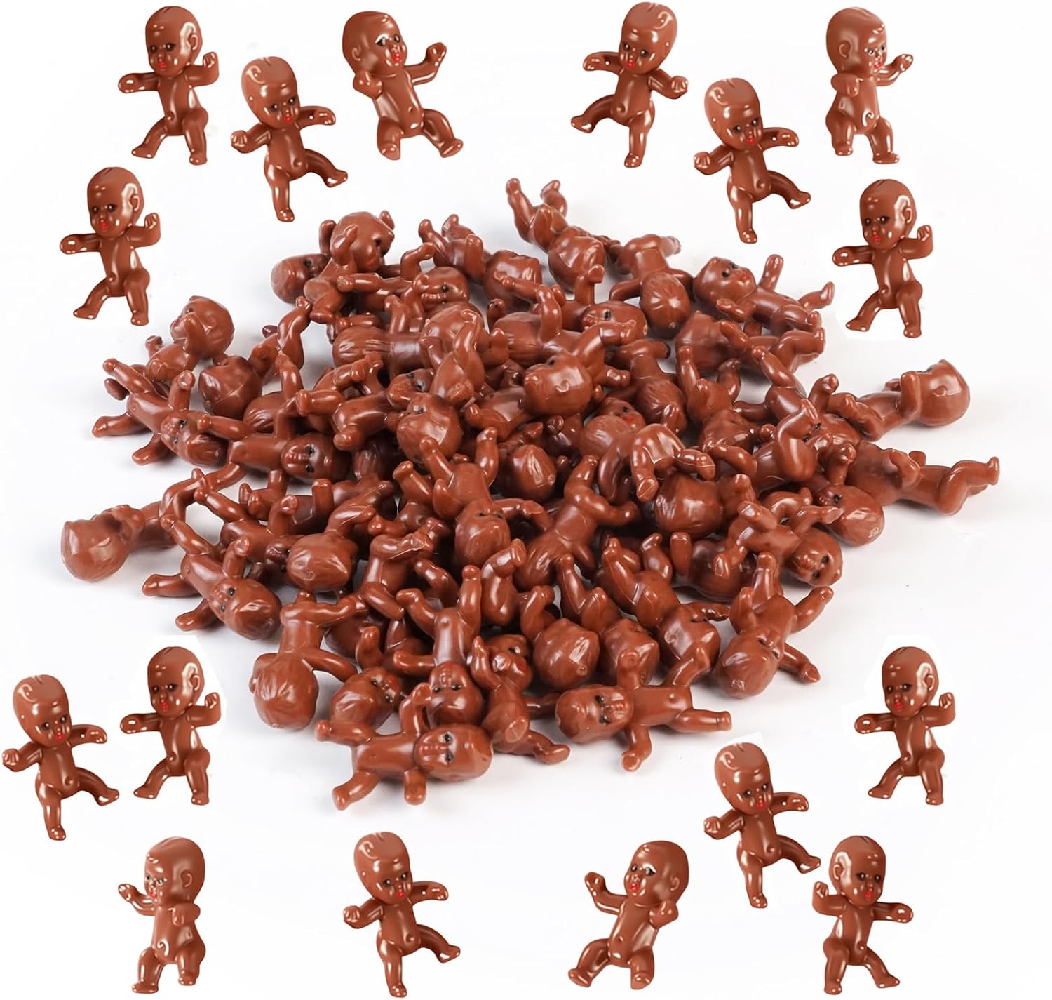 1 Pack of 43 Pieces Mini Plastic Babies Shower party favor ice Cube Game Party Supplies Party Decorations(black)
