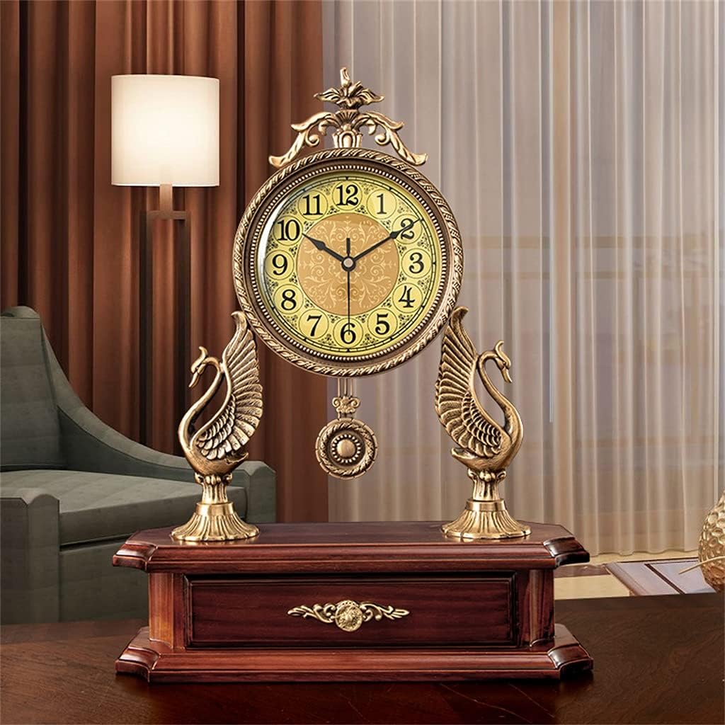 Desktop Clock Nordic Table Clock Pendulum Antique Wooden Table Watch Creative Living Room Desktop Clock Home Decor