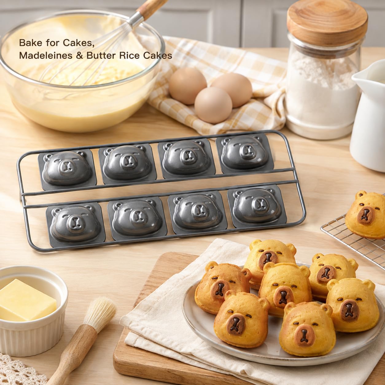 2er-Pack Capybara-Kuchenform, 8-fach Antihaft-Backform Aus Kohlenstoffstahl