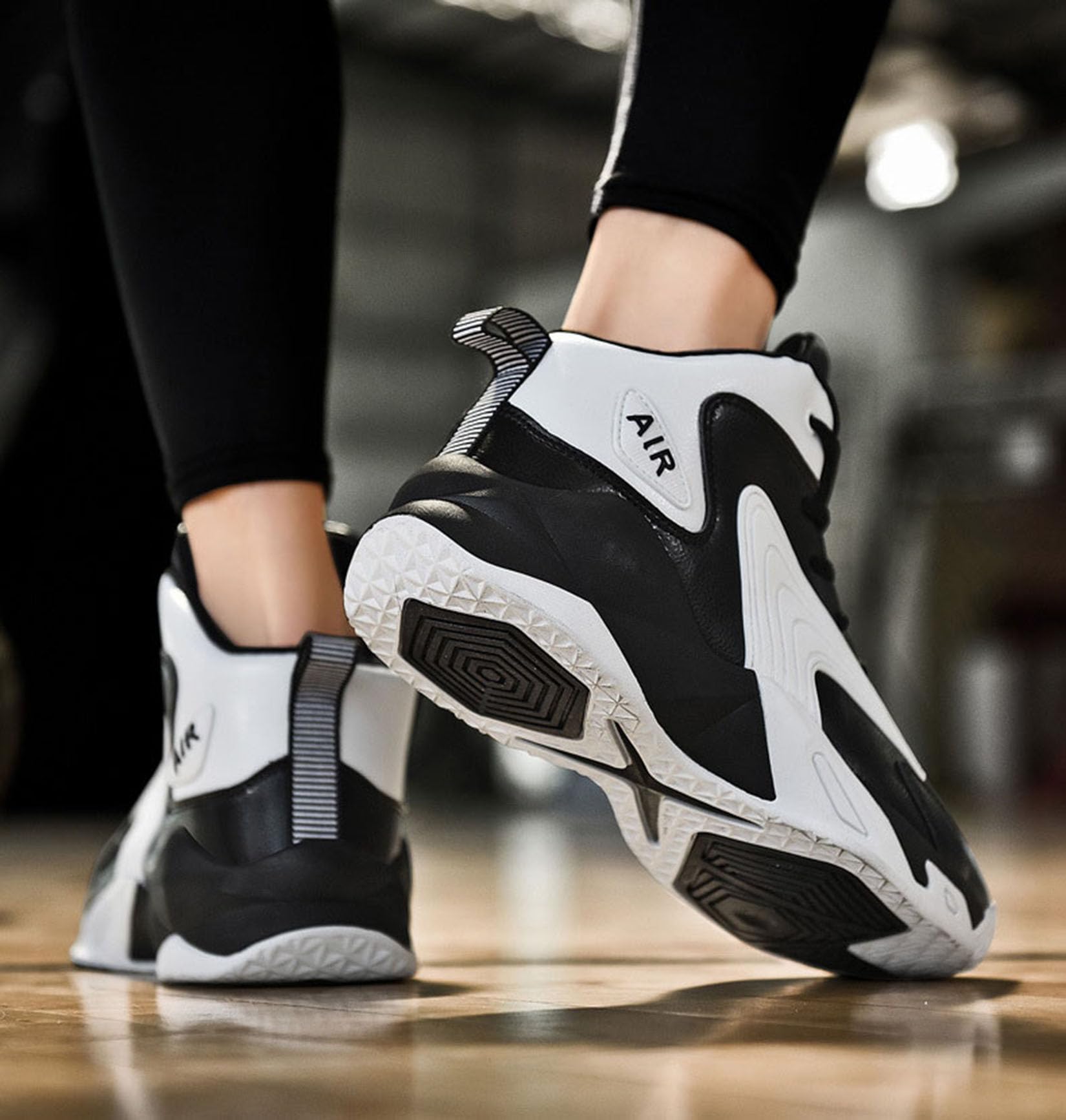 Scarpe da Basket alla Moda da Uomo, Scarpe Sportive Resistenti all'Usura All'aperto, Scarpe da Allenamento per Ragazzi(46 EU, Q1)
