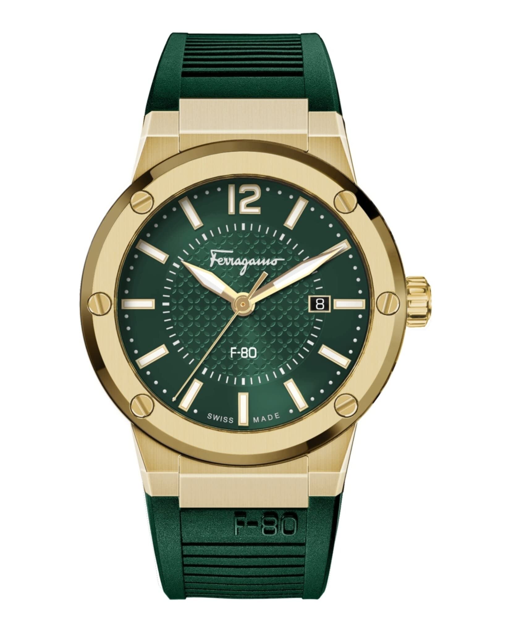 Ferragamo Mens Swiss Made Watch F-80 Collection Featuring Spor